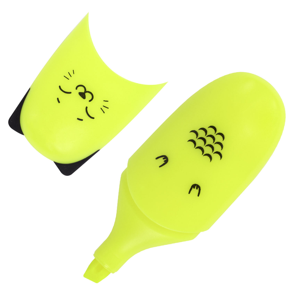 Текстовыделитель мини BRAUBERG KIDS "CUTE CATS NEON", АССОРТИ В ПЛАСТИКОВОЙ БАНКЕ, 1-5 мм, 152433