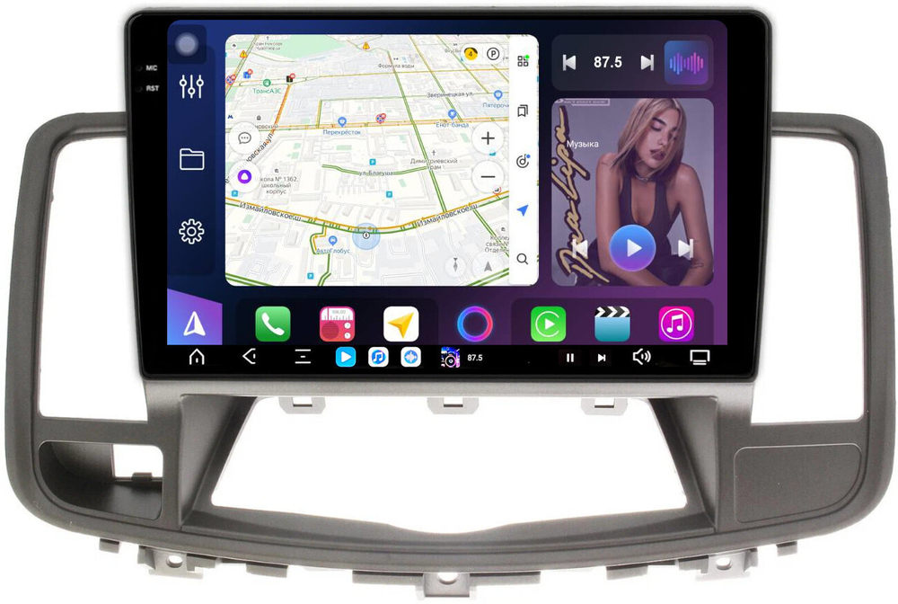 Магнитола для Nissan Teana J32 2008-2013 (ШГУ цветной) - FarCar XXL1076M-B монитор 10.36" 2K QLED на Android 14, TS20, 8+256Гб, CarPlay, 4G SIM-слот