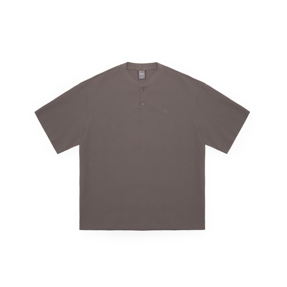 Футболка Blue Monte Waffle Knit Henley Short-Sleeve T-Shirt "Yunzhi Brown"
