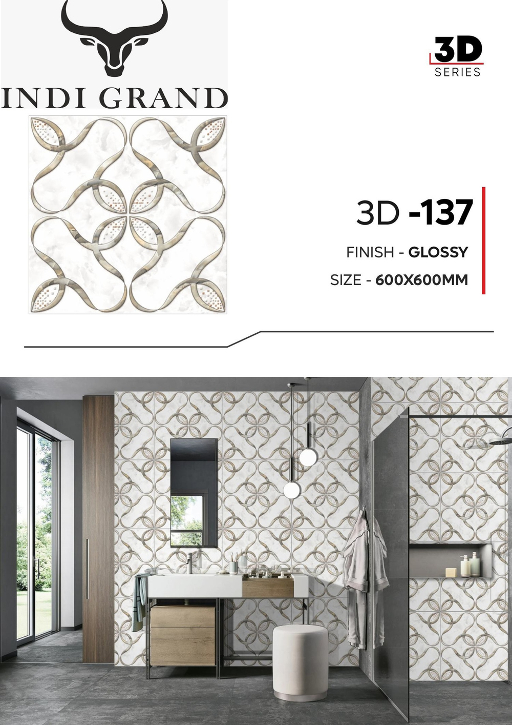 Керамогранит 3D 60х60 glossy -137