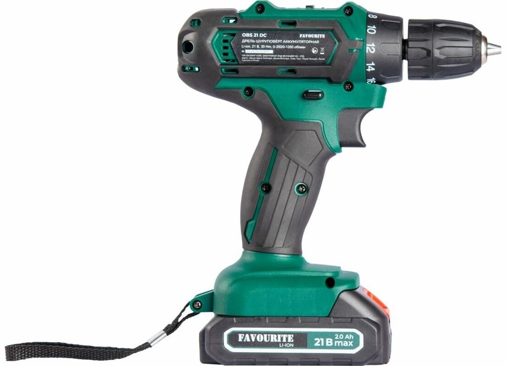 Дрель-шуруповёрт аккумуляторная FAVOURITE OBS 21 DC 100N PROF 21 В, 4 Ач, 100Hm.