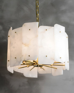 Стильная люстра с каменными пластинами ✨