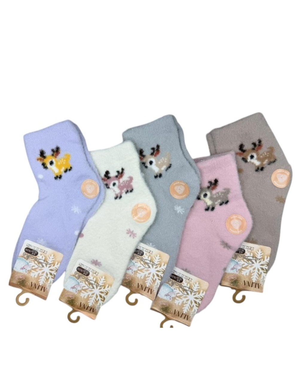 Детские носки "пушистые" из шерсти - набор 30 пар