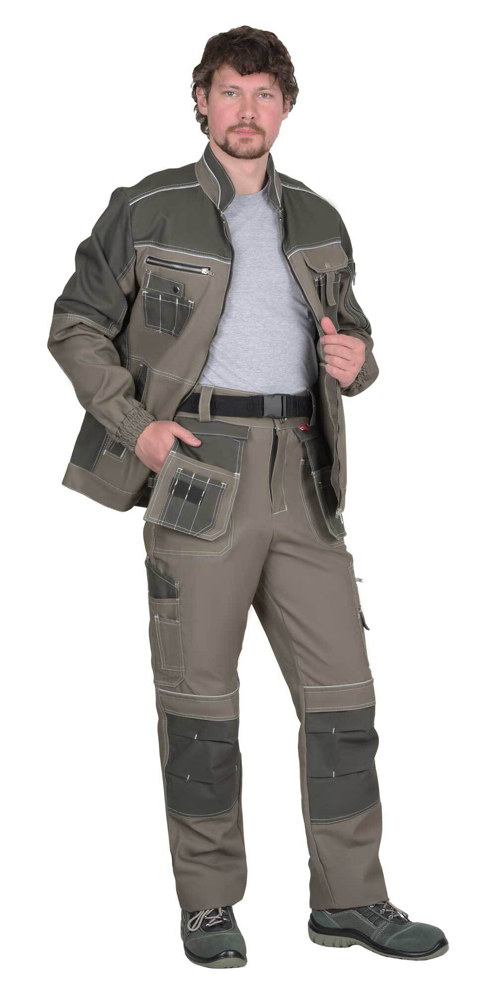 Костюм СИРИУС-ТОКИО куртка, брюки т. песочный с хаки 100%х/б пл. 265 г/кв.м