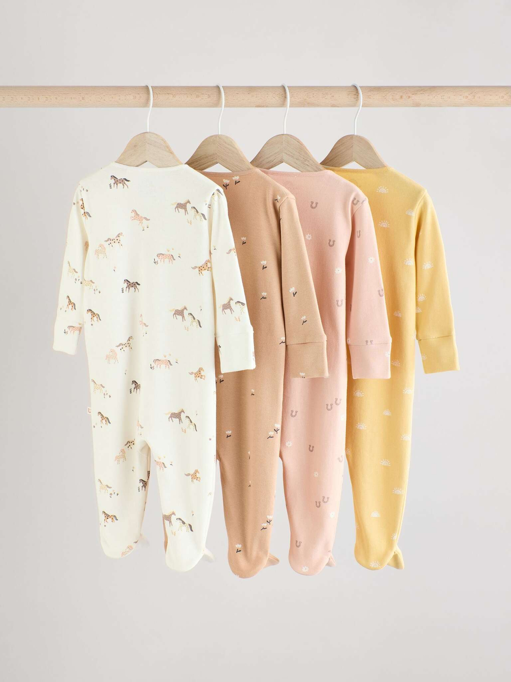 Комбинезон / Cлип для малышей Next E18-360, 4 шт., Молочный, Розовый, Светло-коричневый, Светло-желтый