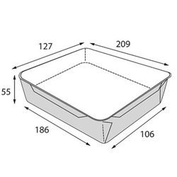 Дно OPSALAD БЕЛЫЙ без крышки 800мл 207*127*55 (50шт)/400