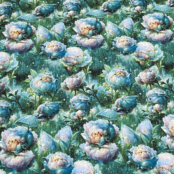 ВОЛШЕБНЫЕ ЦВЕТЫ, отрез 0,7 м 100% хлопок Handmade Fabrics 4