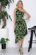 Платье Лабиринт любви (черно-зеленое) П10645 LT Collection