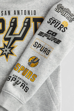 H&M Толстовка с капюшоном и принтом, светло-серый