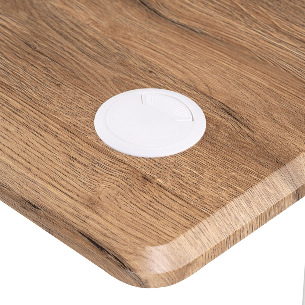 Компьютерный стол Woodville Маркос с механизмом подъема 140х80х75 дуб вотан, черный, ножки черные