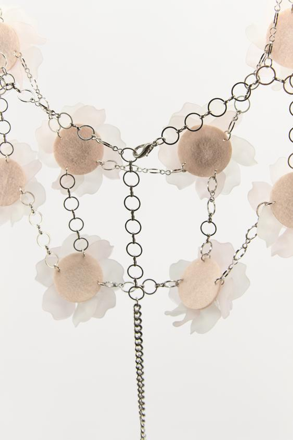 ZARA МЕТАЛЛИЧЕСКИЙ ТОП С БУСИНАМИ И ЦВЕТАМИ, БЛЕДНО-РОЗОВЫЙ