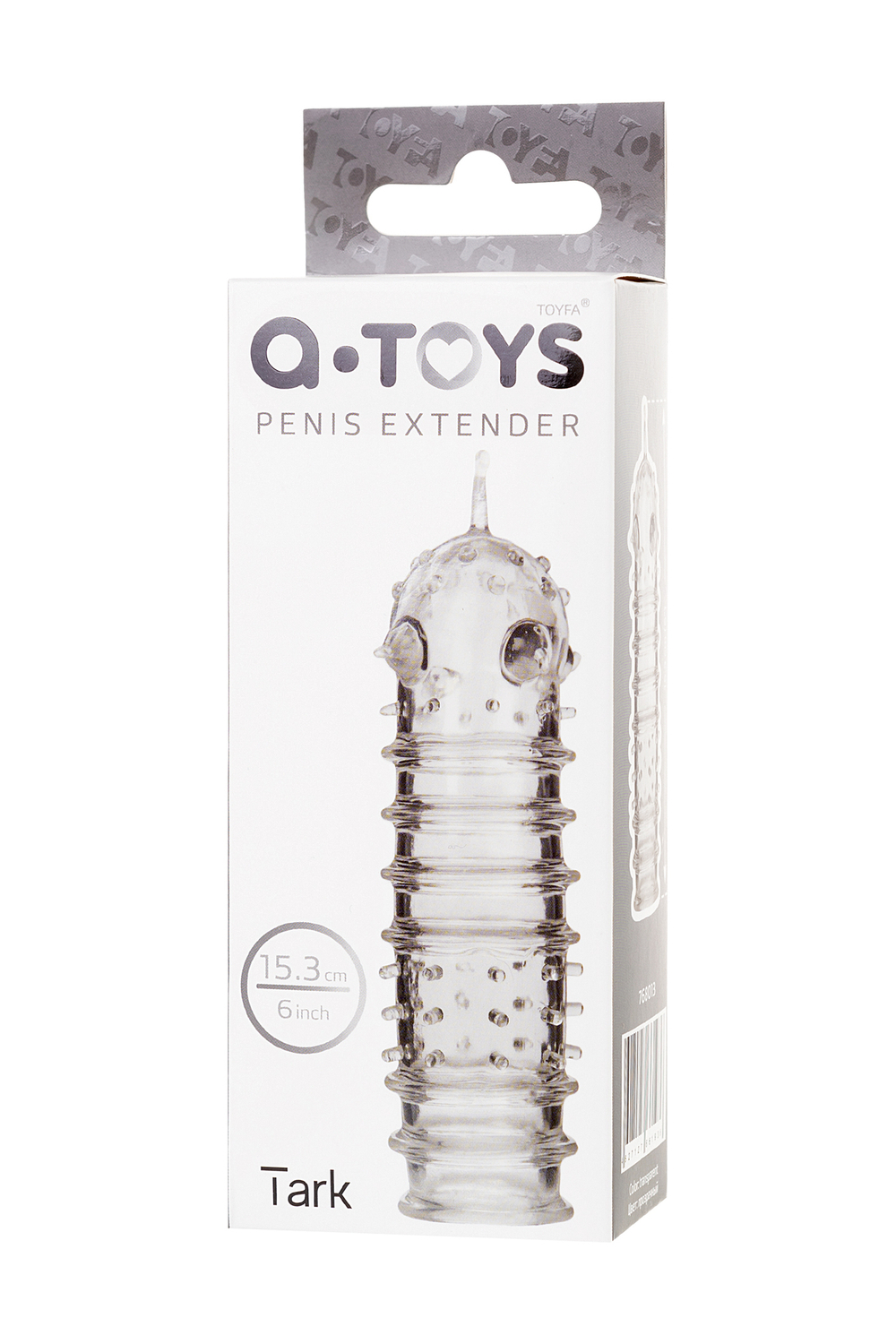 Насадка на пенис A-Toys by TOYFA Tark, TPR, прозрачный, 15,3 см