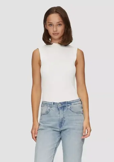 Вязаный топ в рубчик из вискозного трикотажа s.Oliver