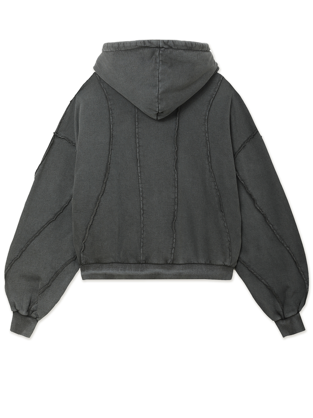 Женская Толстовка Grey Washed Exposed Seams Zip Up