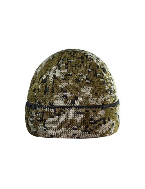 Шапка вязаная 3-х нитка с отворотом (цифра зеленая)