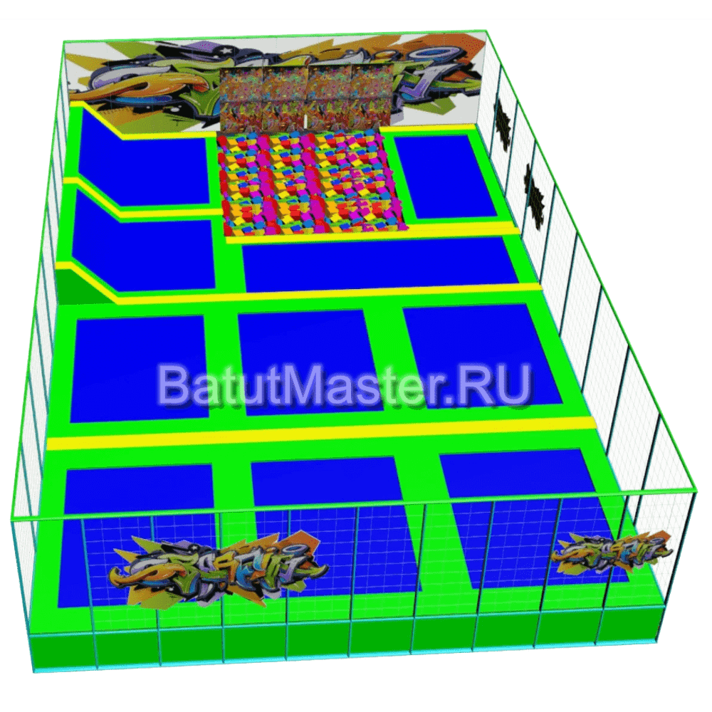 Батутная арена "Граффити" 19x12x3 м
