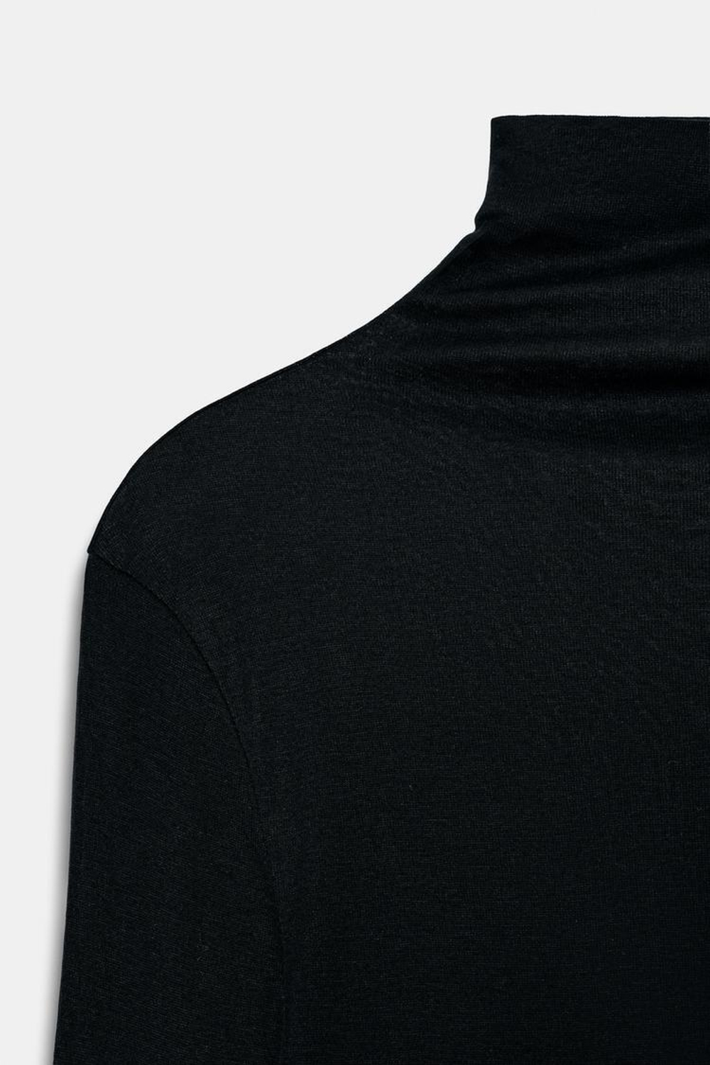 ZARA ФУТБОЛКА ИЗ ХЛОПКА SUPIMA®, ЧЕРНЫЙ