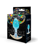 Голубоватая анальная пробка - 8,2 см. (Цвет: разноцветный)