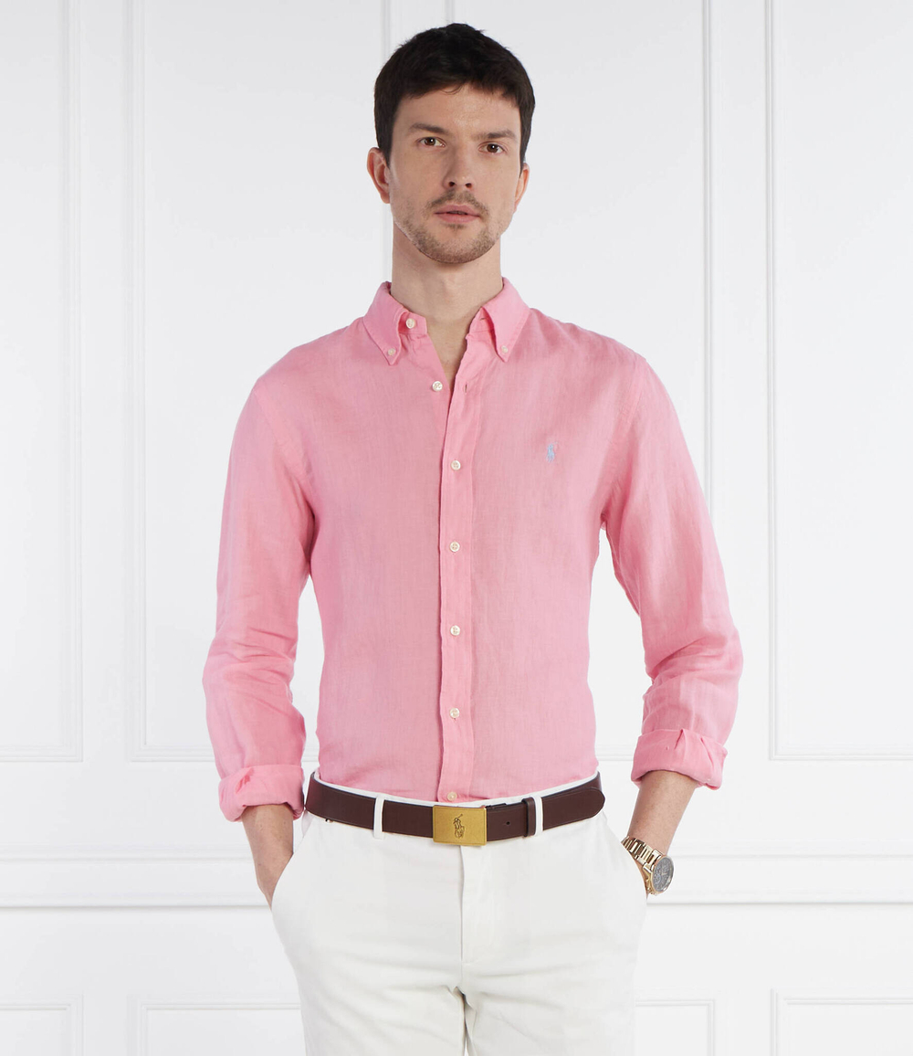 льняная рубашка POLO RALPH LAUREN - розовый(710794141)