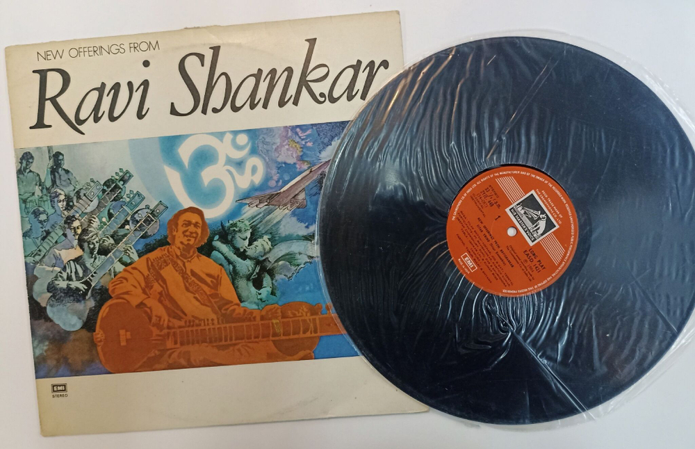 Винтажная виниловая пластинка LP Ravi Shankar New Offerings From Ravi Shankar (Индия 1984)