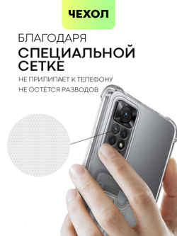 Чехол BROSCORP для Xiaomi Redmi Note 11;Xiaomi Redmi Note 11S оптом (арт. XM-RN11-HARD-TPU-POCKET)