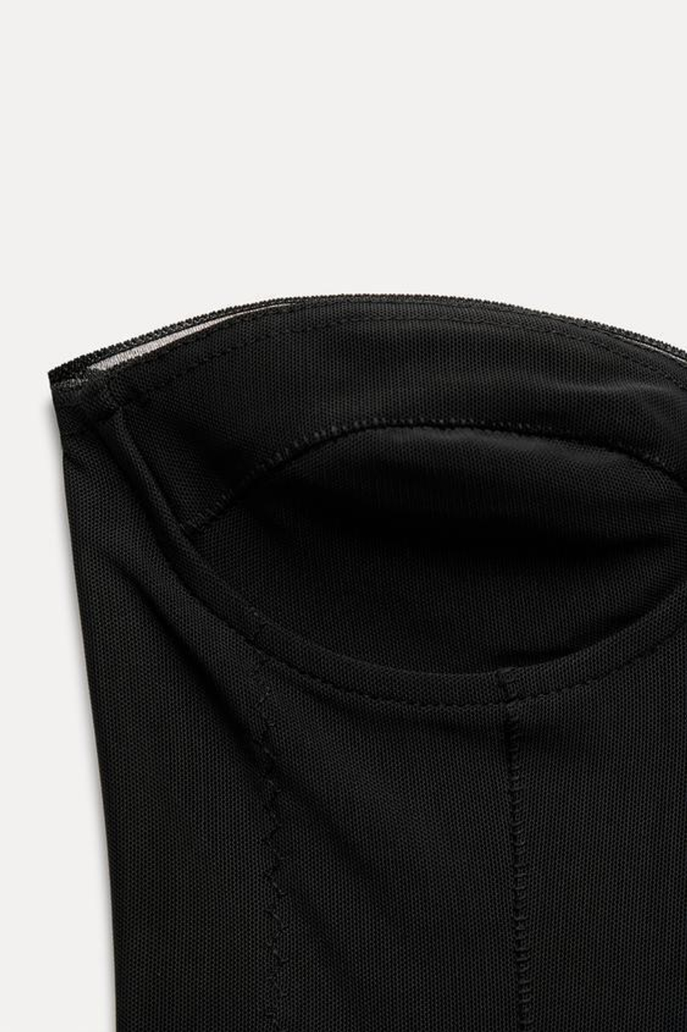 ZARA ТОП БАНДО ИЗ ПОЛУПРОЗРАЧНОГО ПОЛИАМИДА, ЧЕРНЫЙ