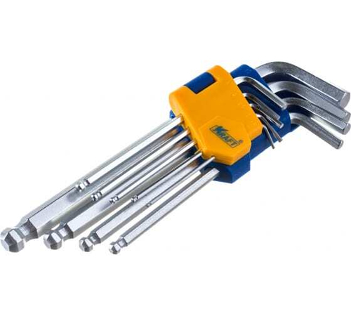 Ключи имбусовые шестигранные с шаром, 9шт Kraft