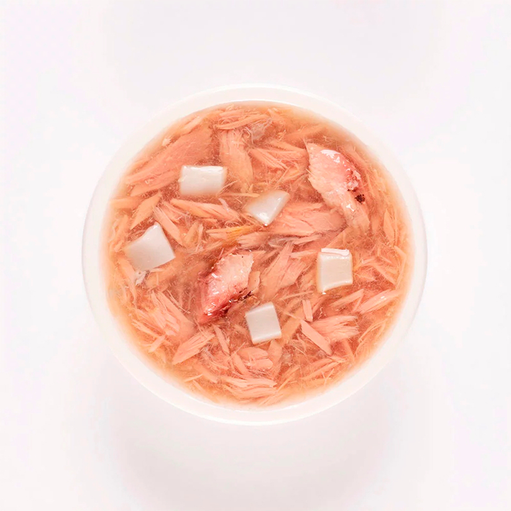 Лакомство "Суп из тунца с кальмаром и макрелью", для кошек, 35г х 4шт. Деревенские лакомства