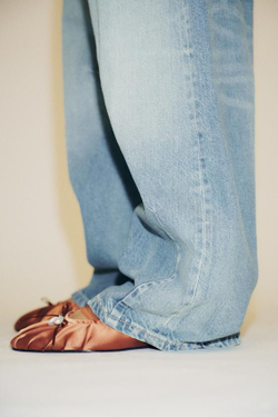 ZARA АТЛАСНЫЕ ТУФЛИ-МЮЛИ, ЧЕРЕПИЧНО-КОРИЧНЕВЫЙ