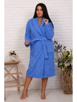 Халат женский махровый "Элит" с воротником шалькой, цвет: 012-Голубой