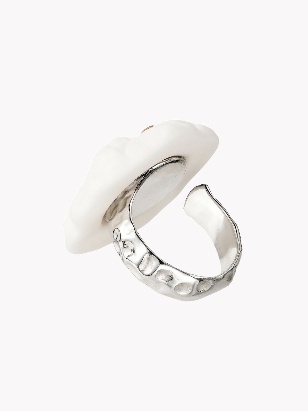 Кольцо Гибискус L, белый фарфор