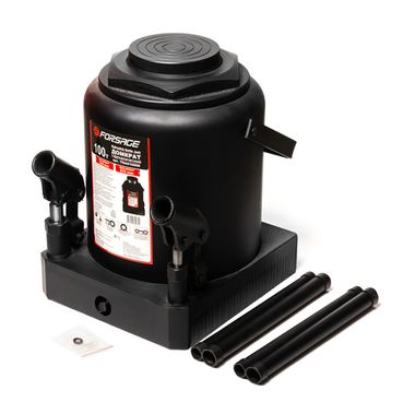 Домкрат бутылочный 100т + дополнительный ремкомплект (высота подхвата - 335мм, высота подъема - 515мм, ход штока - 180мм)т Forsage F-TRA910006