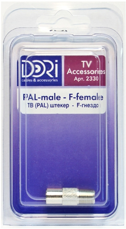 Переходник F гнездо-TV штекер (металл)