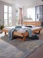 Кровать 160х200, BE, двуспальная, из дерева дуба, парящая, Dipriz