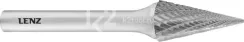 Борфреза твердосплавная LENZ форма M (конус), 6х20х6х50 мм, насечка №3, без покрытия, арт. LZBM 030 N3