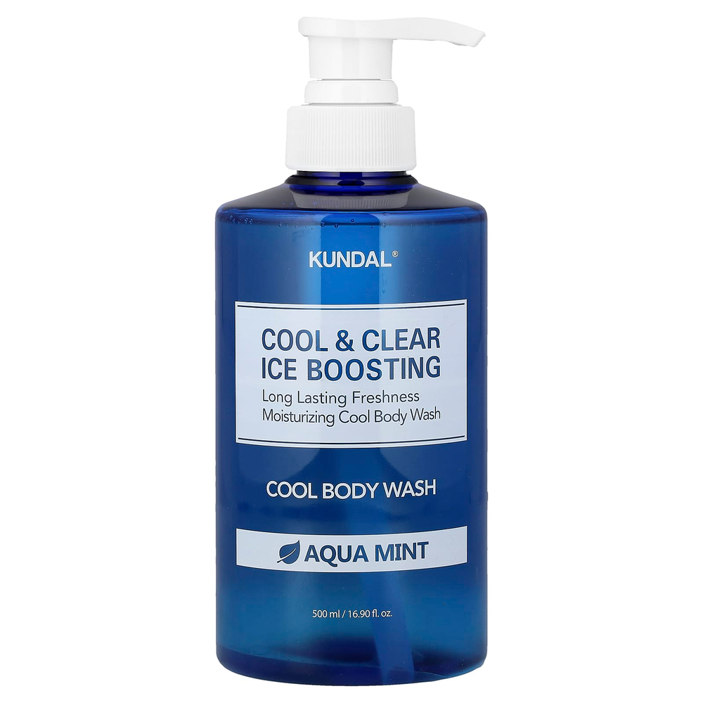 Kundal, Cool & Clear Ice Boosting, прохладный гель для душа, вода с мятой, 500 мл (16,9 жидк. унц.)