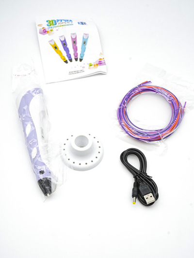 3D-ручка фиолетовая с набором ABS пластика для детей и взрослых