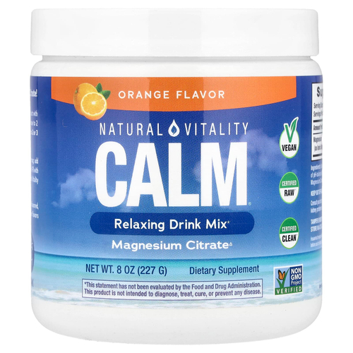 Natural Vitality, CALM®, расслабляющая смесь для приготовления напитка, со вкусом апельсина, 227 г (8 унций)