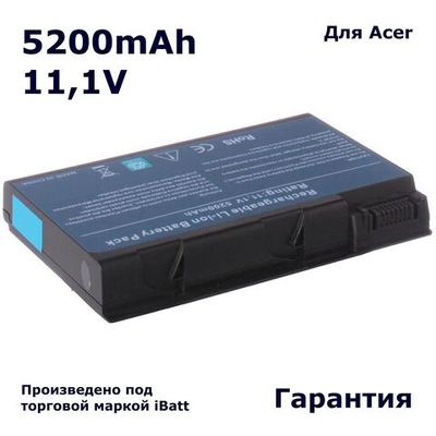 Аккумулятор iBatt 5200mAh для ноутбука Acer BATBL50L4, BATBL50L8H (11,1В)