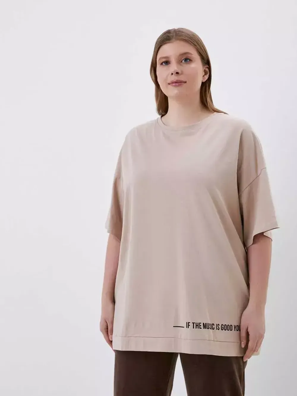 Футболка длинная больших размеров