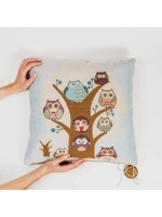 Подушка с наполнителем из кедровой стружки "Совы на дереве"