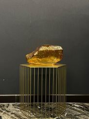 Ирен (янтарь) Ваза стеклянная 32х14х17см