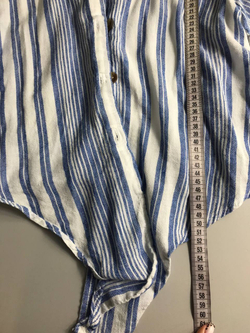Рубашка H&M удобная из хлопка со льном и вискозой в составе 42 размер