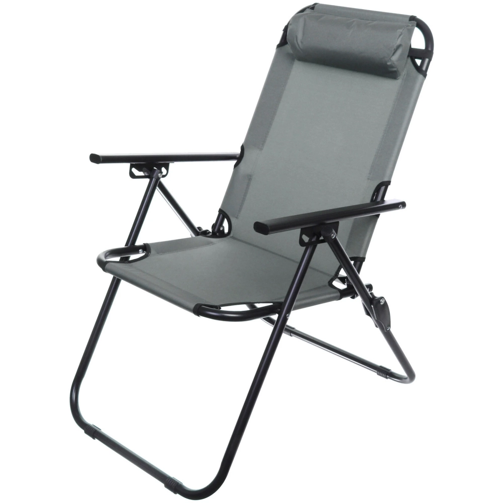 Кресло складное с подлокотниками TFS1608, 54*68*95 см, 3 положения, серый.