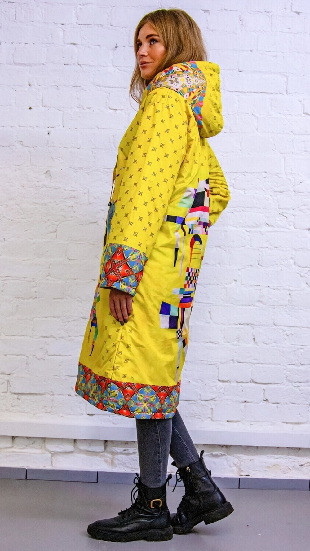 Двустороннее пальто "Кандинский жёлтый"
