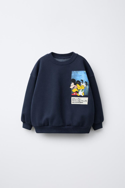 ZARA ТОЛСТОВКА С ПРИНТОМ MICKEY MOUSE © DISNEY, МОРСКОЙ СИНИЙ