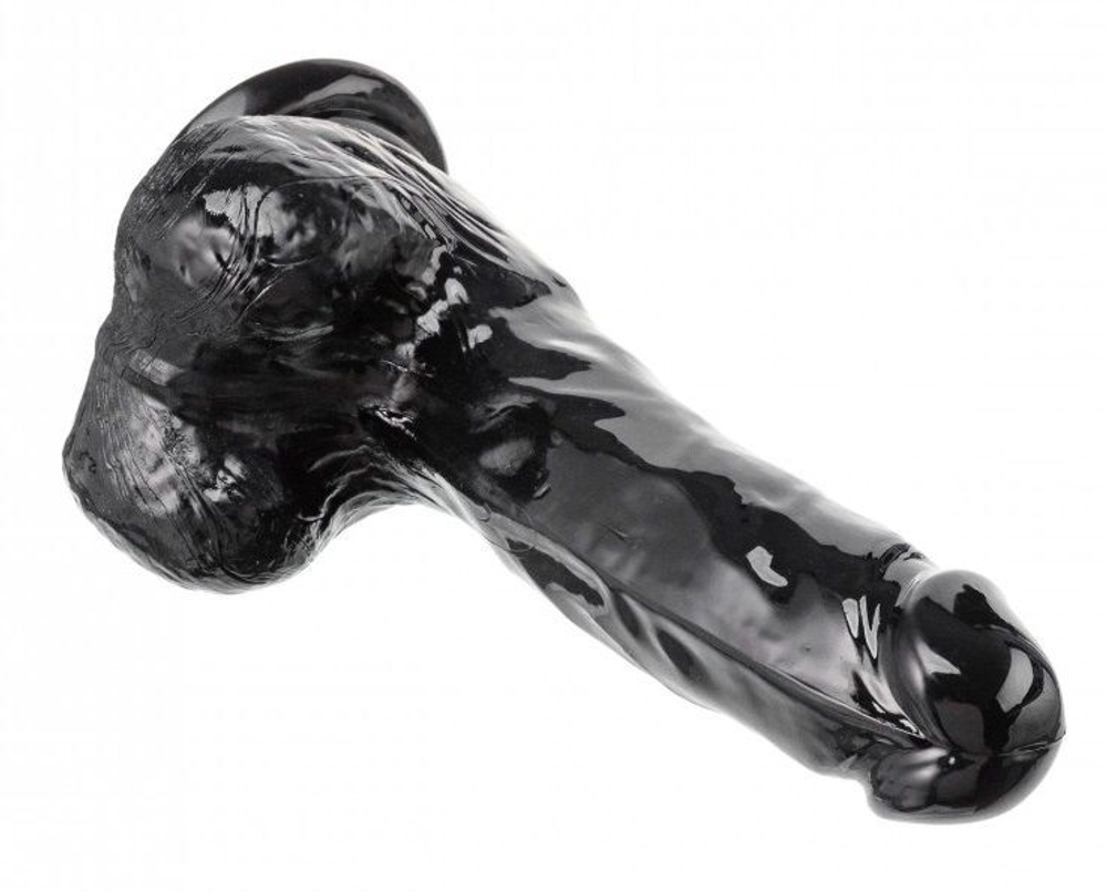 Черный реалистичный фаллоимитатор - 18 см.
