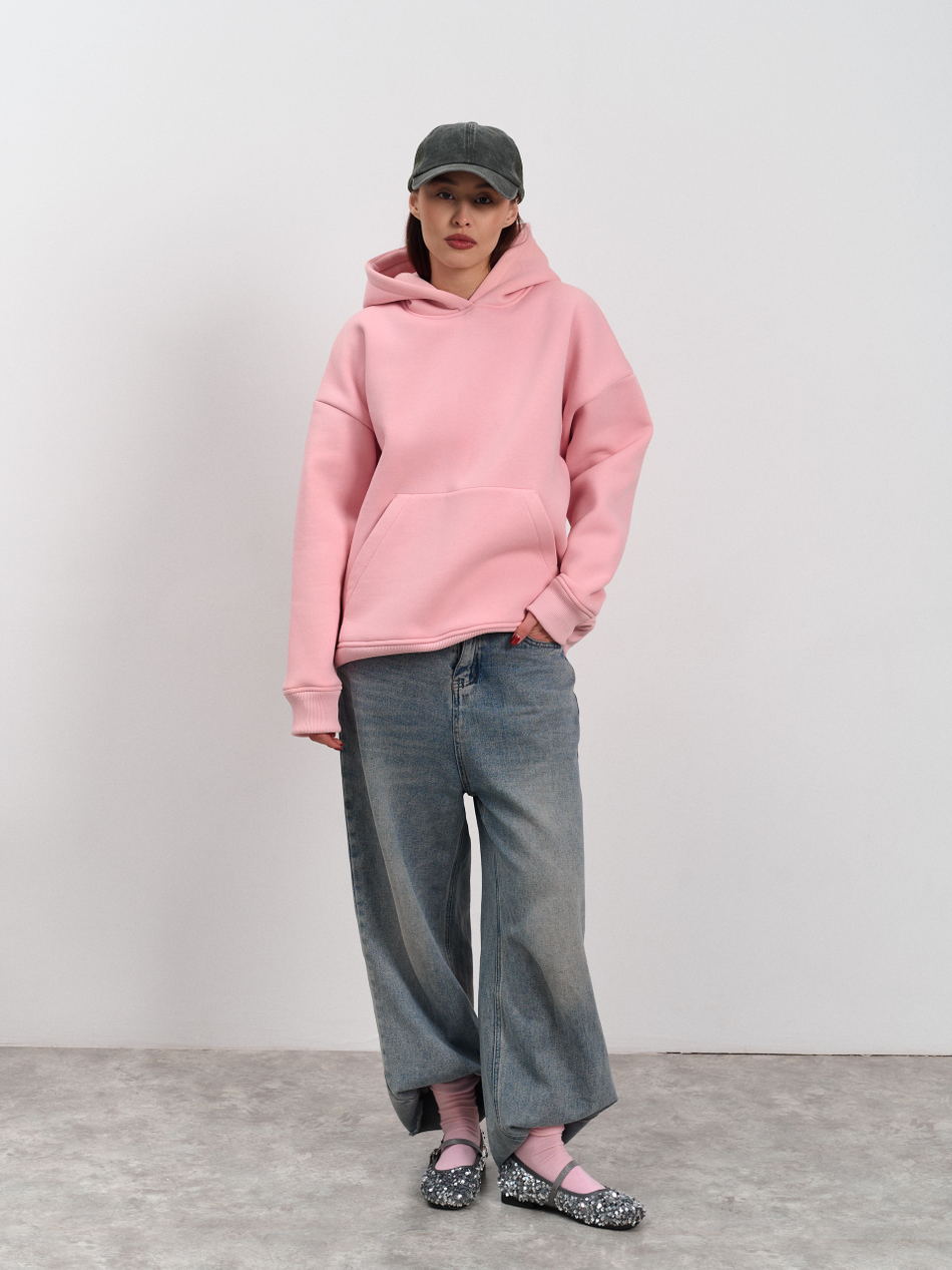 Толстовка женская с капюшоном "Вasic" розовый