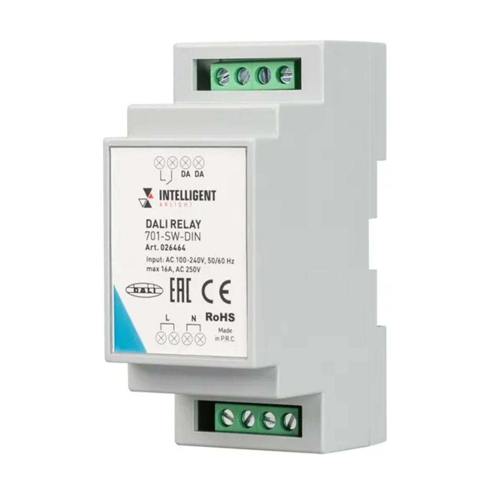 INTELLIGENT ARLIGHT Релейный модуль DALI-701-SW-DIN (BUS, 16A) (IARL, DIN-рейка) 026464