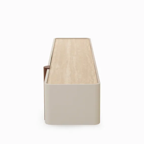 Тумба под ТВ Noras 200х45 см, бежевая керамика, орех